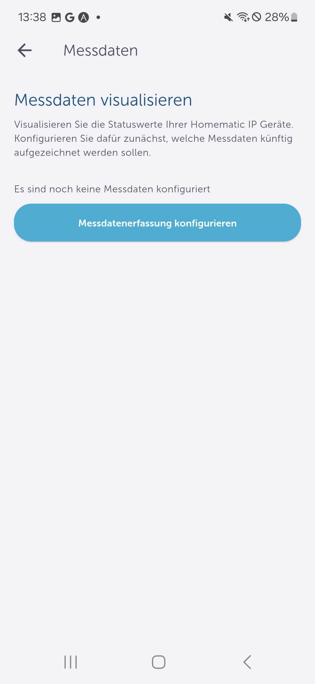 Bild 26: Zur Ersteinrichtung der „Messdaten“ müssen  diese konfiguriert werden. Gehen Sie dafür auf den Punkt „Messdatenerfassung  Konfigurieren“.