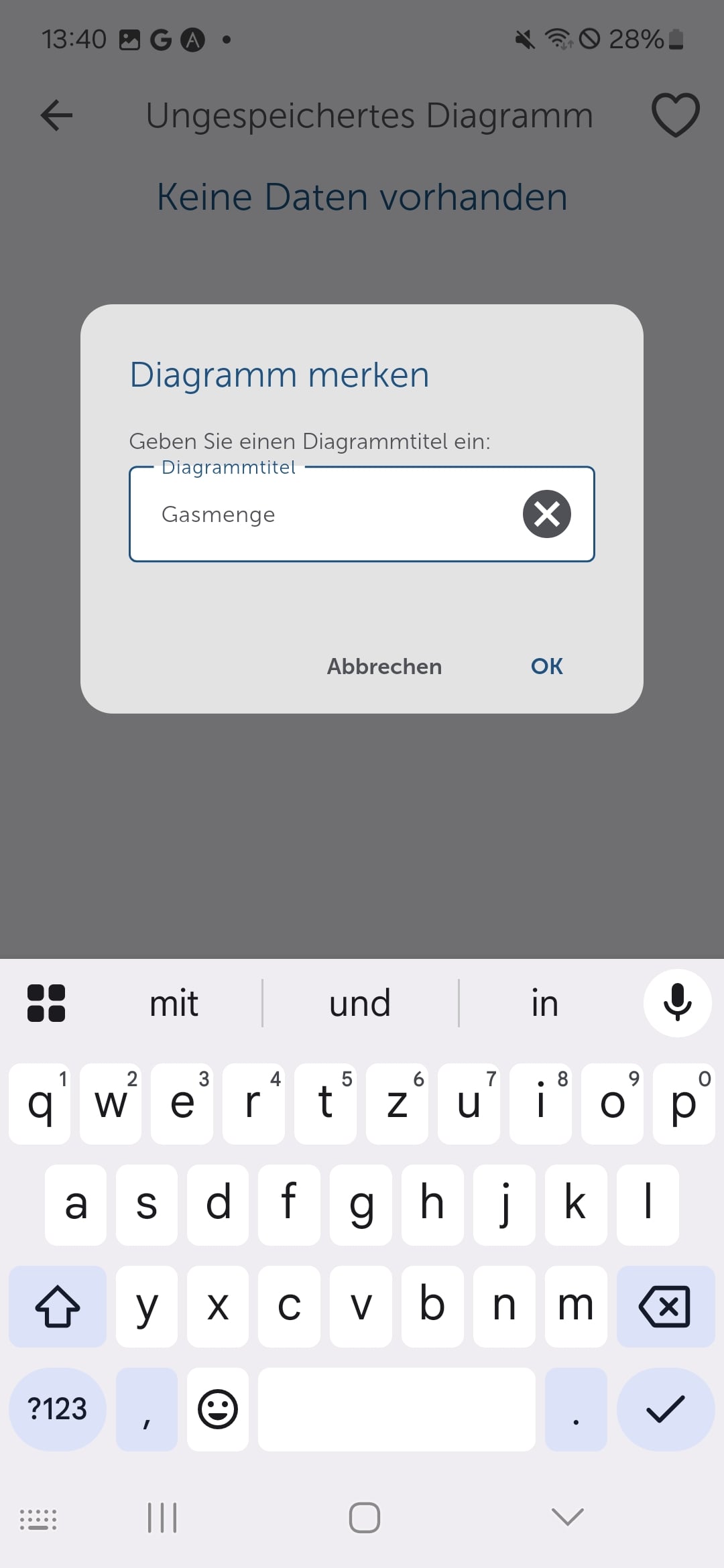 Bild 29: Über das  Dreipunkte-Menü bei „Messdaten“ finden Sie  zusätzliche Funktionen der Anwendung. Im Punkt  Datenmanager können Sie die gespeicherten Daten  verwalten. Die Exportfunktion bietet sich zum speichern alter Daten und zu Analysezwecken über Drittsoftware an. Bei  neuen Geräten müssen ggf. die  Datenpunkte noch über die Konfiguration aktiviert werden.