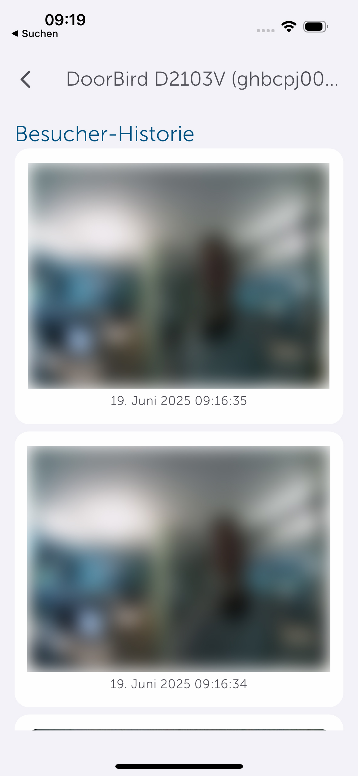 Bild 22: Über das Pfeilsymbol oben rechts rufen Sie die Besucherhistorie mit Snapshots auf.