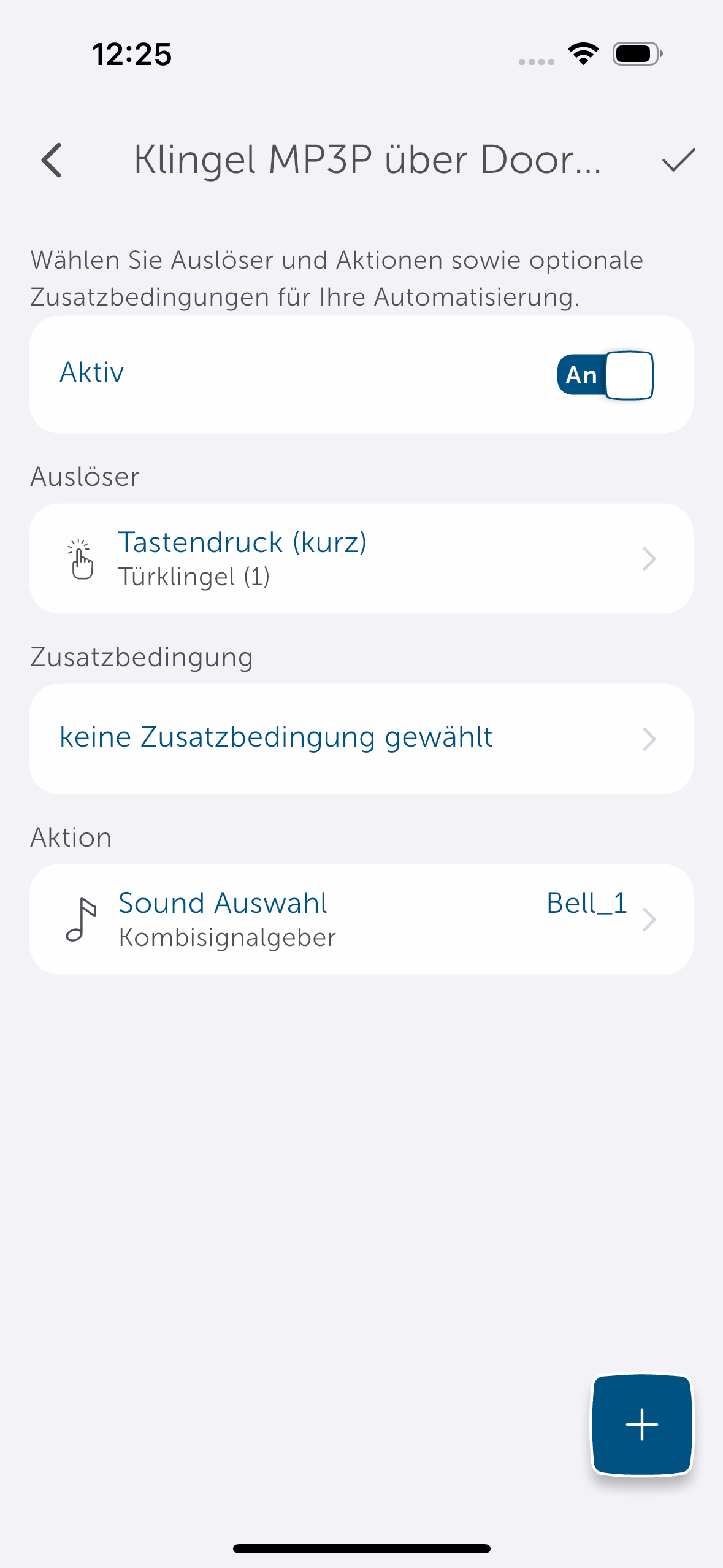 Bild 28: Ist alles konfiguriert, wird der MP3P-Kombisignalgeber beim Klingeln den gewünschten Ton abspielen.