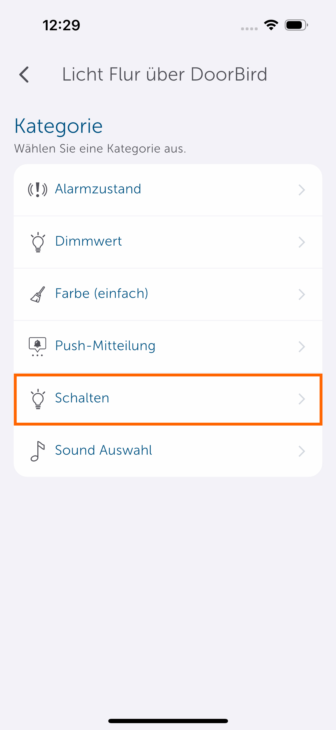 Bild 32: Als Aktion definieren Sie den Schalt-Mess-Aktor (Kategorie „Schalten“).